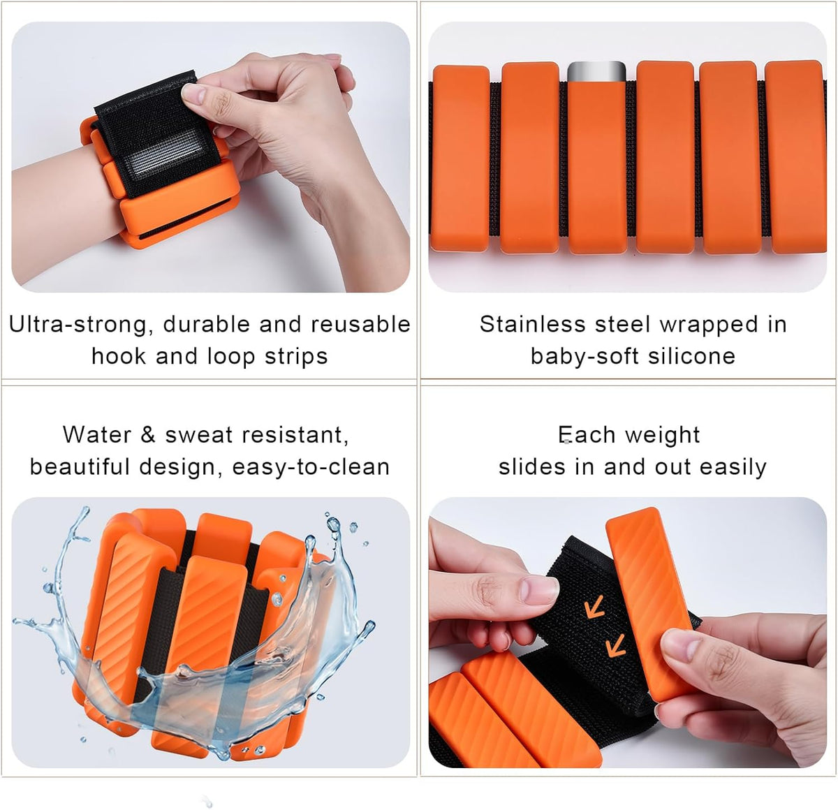 Wrist & Ankle Weights for Women, Wearable Strong Arm & Leg Weights Set of 2(1Lbs Each), Adjustable Ankle Weights for Walking, Yoga, Dance, Barre,Gym,Exercise,Pilates,Walking Running