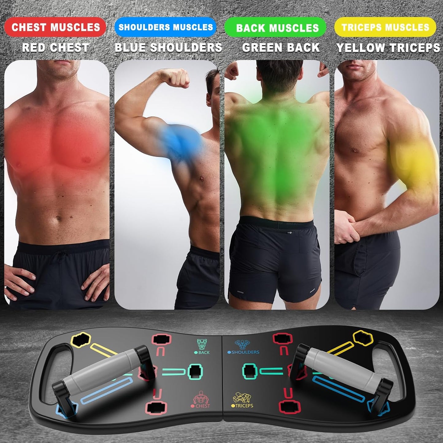 Push up Board, Portable Pushup Board for Men, Foldable Push up Bar | Multifunctional Pushup Handles for Floor, Strength Training Equipment for Home Gym, Suitable for Beginners and Teenagers