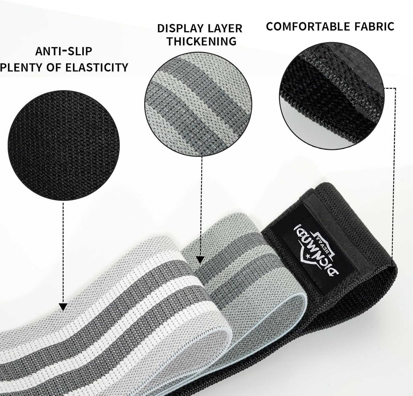 Fabric Resistance Bands for Working Out, 6Pack Non-Slip Exercise Bands for Women and Men, Fabric Booty Bands for Home, Fitness, Pilates, Stretching