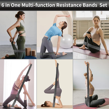 Fabric Resistance Bands for Working Out, 6Pack Non-Slip Exercise Bands for Women and Men, Fabric Booty Bands for Home, Fitness, Pilates, Stretching