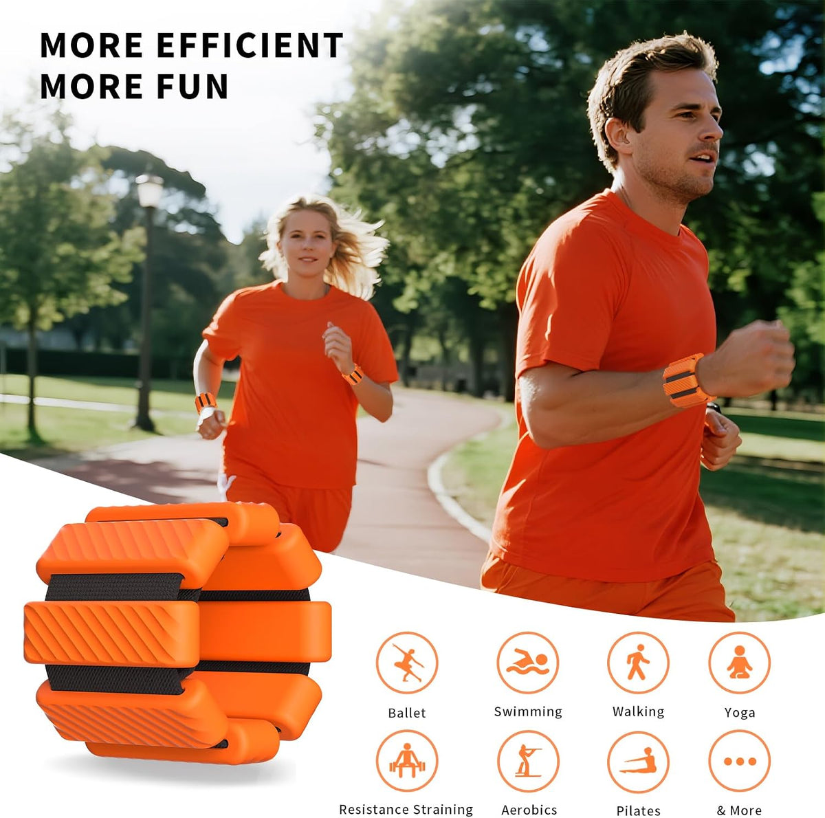 Wrist & Ankle Weights for Women, Wearable Strong Arm & Leg Weights Set of 2(1Lbs Each), Adjustable Ankle Weights for Walking, Yoga, Dance, Barre,Gym,Exercise,Pilates,Walking Running