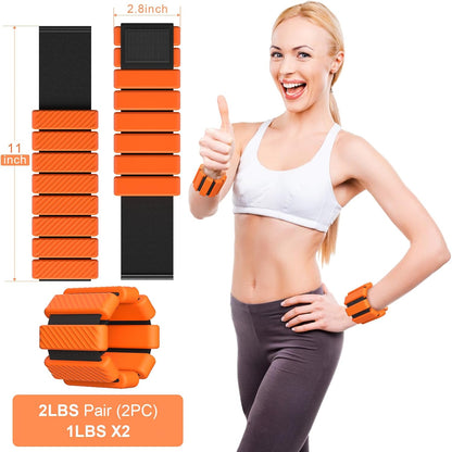 Wrist & Ankle Weights for Women, Wearable Strong Arm & Leg Weights Set of 2(1Lbs Each), Adjustable Ankle Weights for Walking, Yoga, Dance, Barre,Gym,Exercise,Pilates,Walking Running