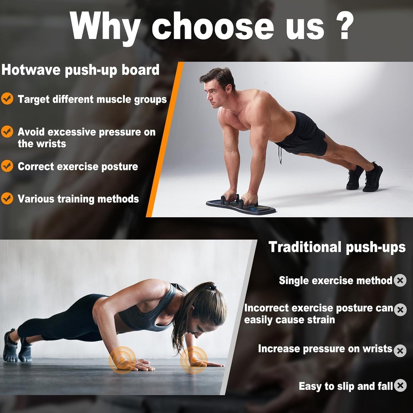 Push up Board, Portable Pushup Board for Men, Foldable Push up Bar | Multifunctional Pushup Handles for Floor, Strength Training Equipment for Home Gym, Suitable for Beginners and Teenagers