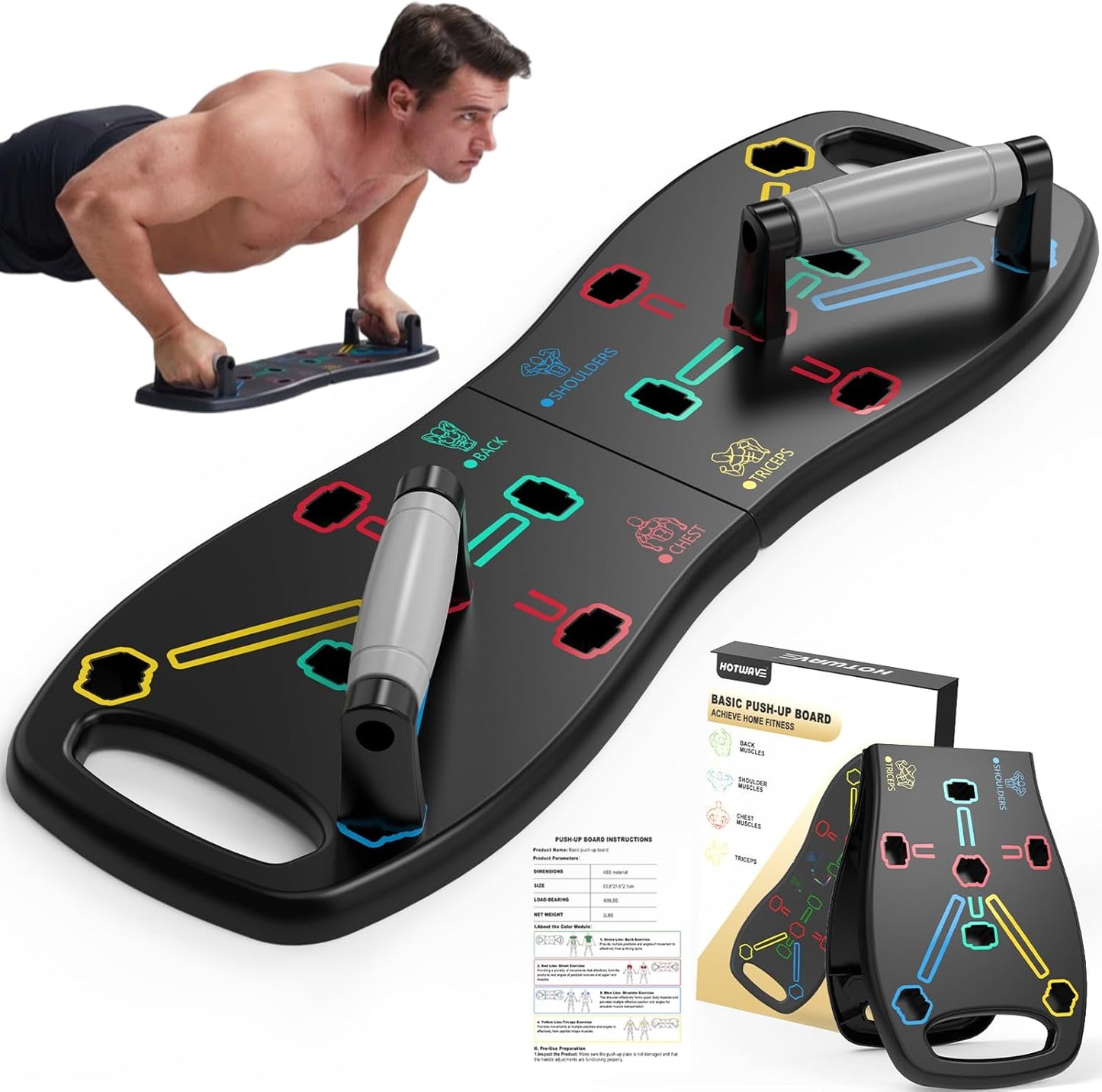 Push up Board, Portable Pushup Board for Men, Foldable Push up Bar | Multifunctional Pushup Handles for Floor, Strength Training Equipment for Home Gym, Suitable for Beginners and Teenagers