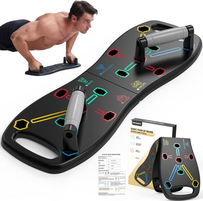 Push up Board, Portable Pushup Board for Men, Foldable Push up Bar | Multifunctional Pushup Handles for Floor, Strength Training Equipment for Home Gym, Suitable for Beginners and Teenagers