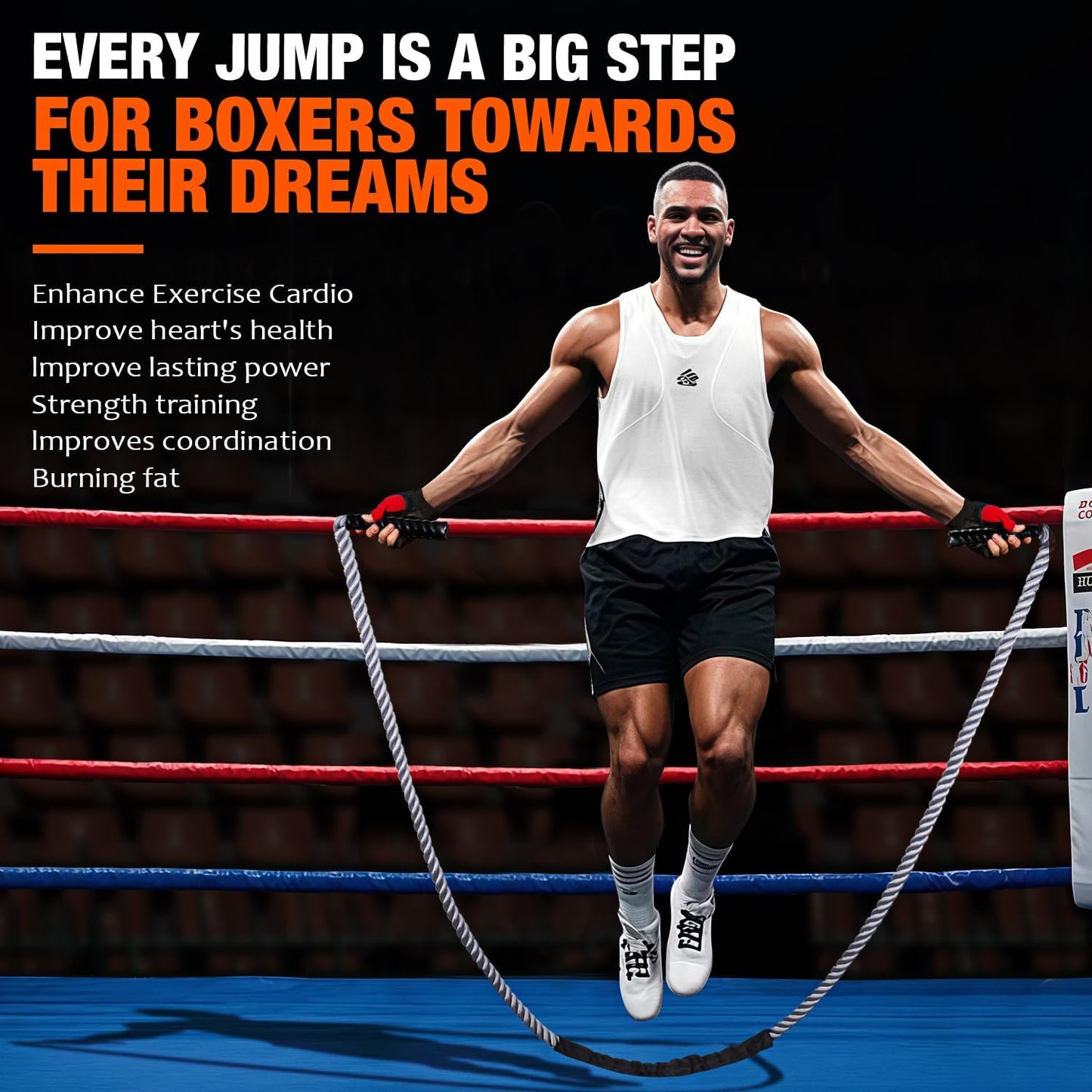 Jump Rope, Weighted Jump Rope for Fitness, Heavy Skipping Ropes for Men Women, Home Gym Workout Equipment Set, Suitable for Boxing, Cardio, Training Muscles, Full Body Exercise Weight Loss at Home