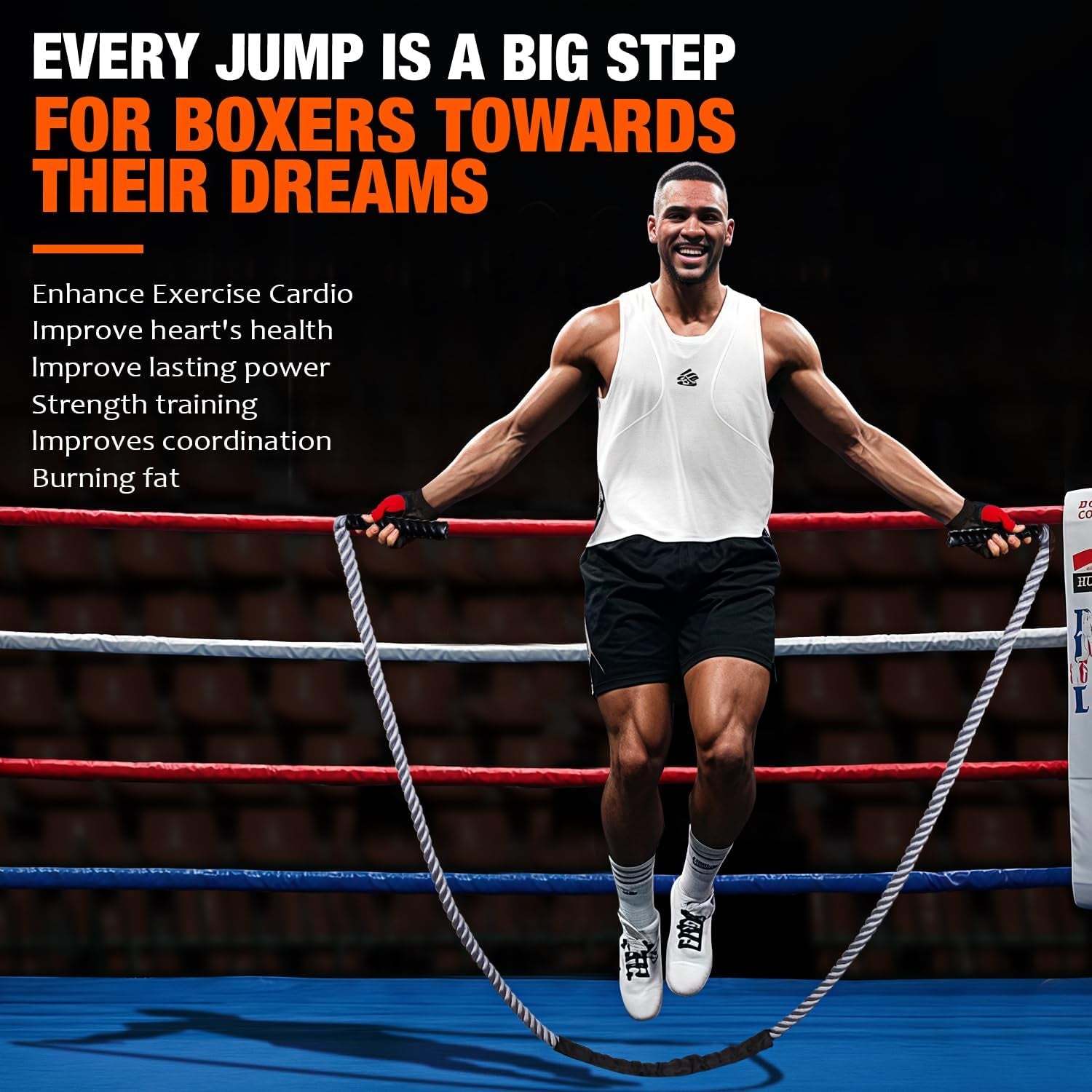 Jump Rope, Weighted Jump Rope for Fitness, Heavy Skipping Ropes for Men Women, Home Gym Workout Equipment Set, Suitable for Boxing, Cardio, Training Muscles, Full Body Exercise Weight Loss at Home