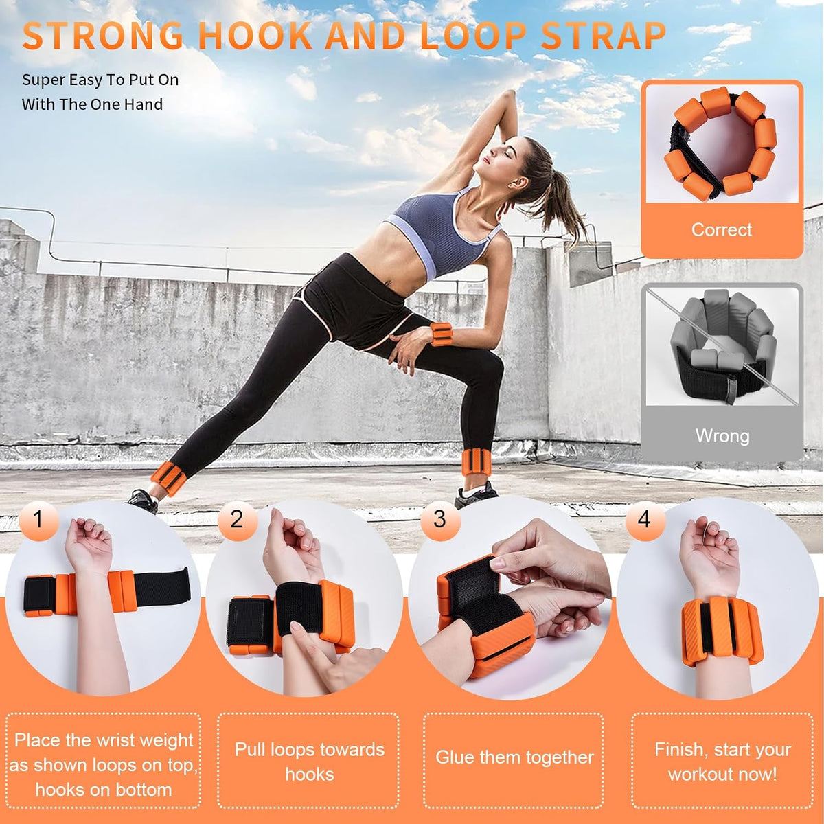 Wrist & Ankle Weights for Women, Wearable Strong Arm & Leg Weights Set of 2(1Lbs Each), Adjustable Ankle Weights for Walking, Yoga, Dance, Barre,Gym,Exercise,Pilates,Walking Running