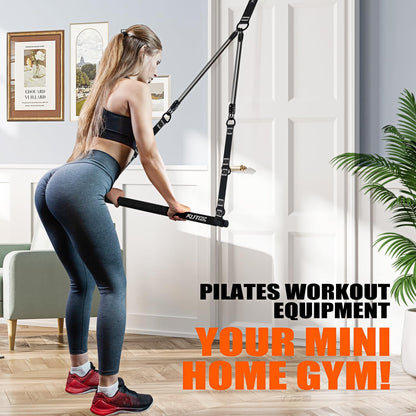 Pilates Bar Kit with Resistance Bands, Pilates Equipment, Multifunctional Pilates Bar for Women & Men, Pilates Kit for Hip, Back, Arm, Full-Body Workouts, Home Gym Strength Training Equipment