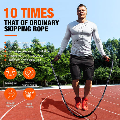 Jump Rope, Weighted Jump Rope for Fitness, Heavy Skipping Ropes for Men Women, Home Gym Workout Equipment Set, Suitable for Boxing, Cardio, Training Muscles, Full Body Exercise Weight Loss at Home