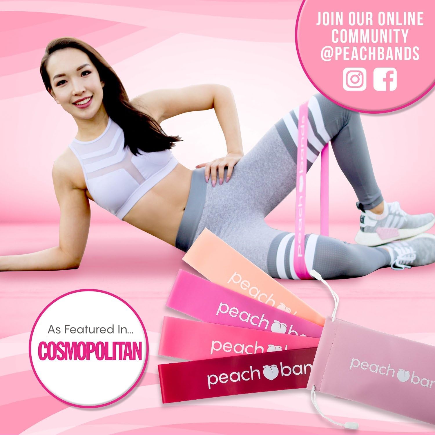 Resistance Bands Set - Exercise Workout Bands for Legs and Butt